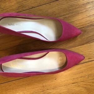 Nine West kitten heal pink pumps